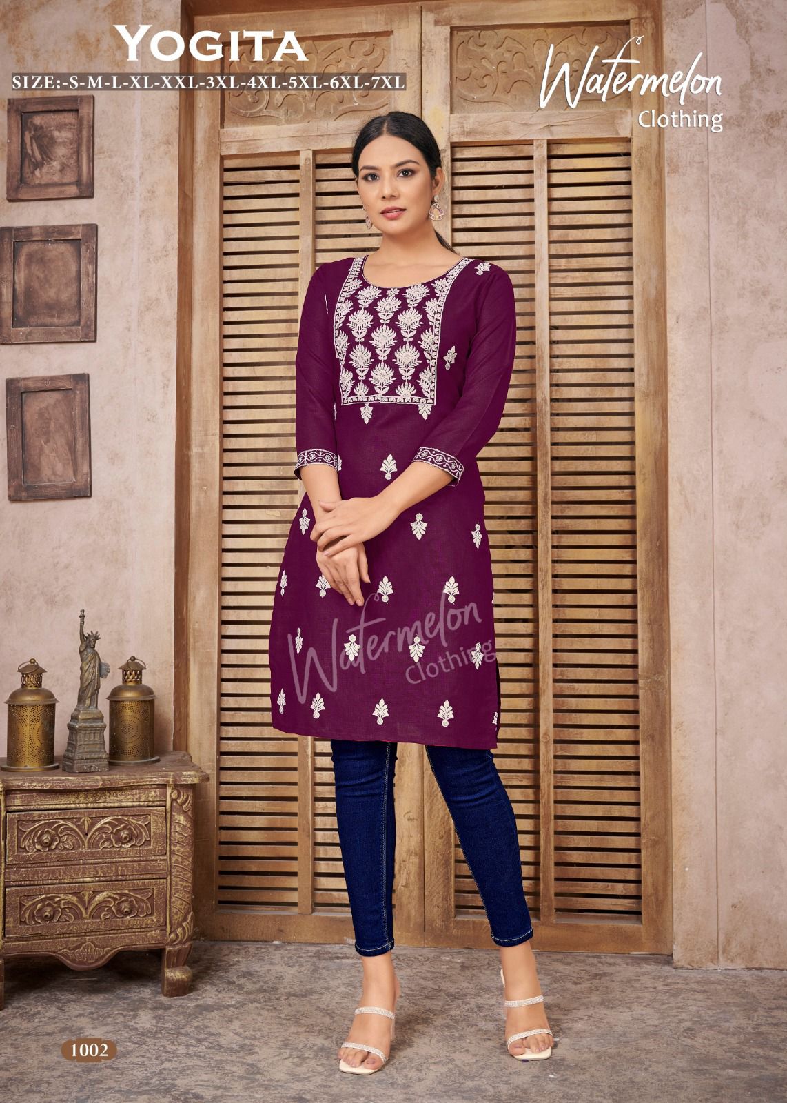 Yogita Cotton Embroidery Kurtis Catalog